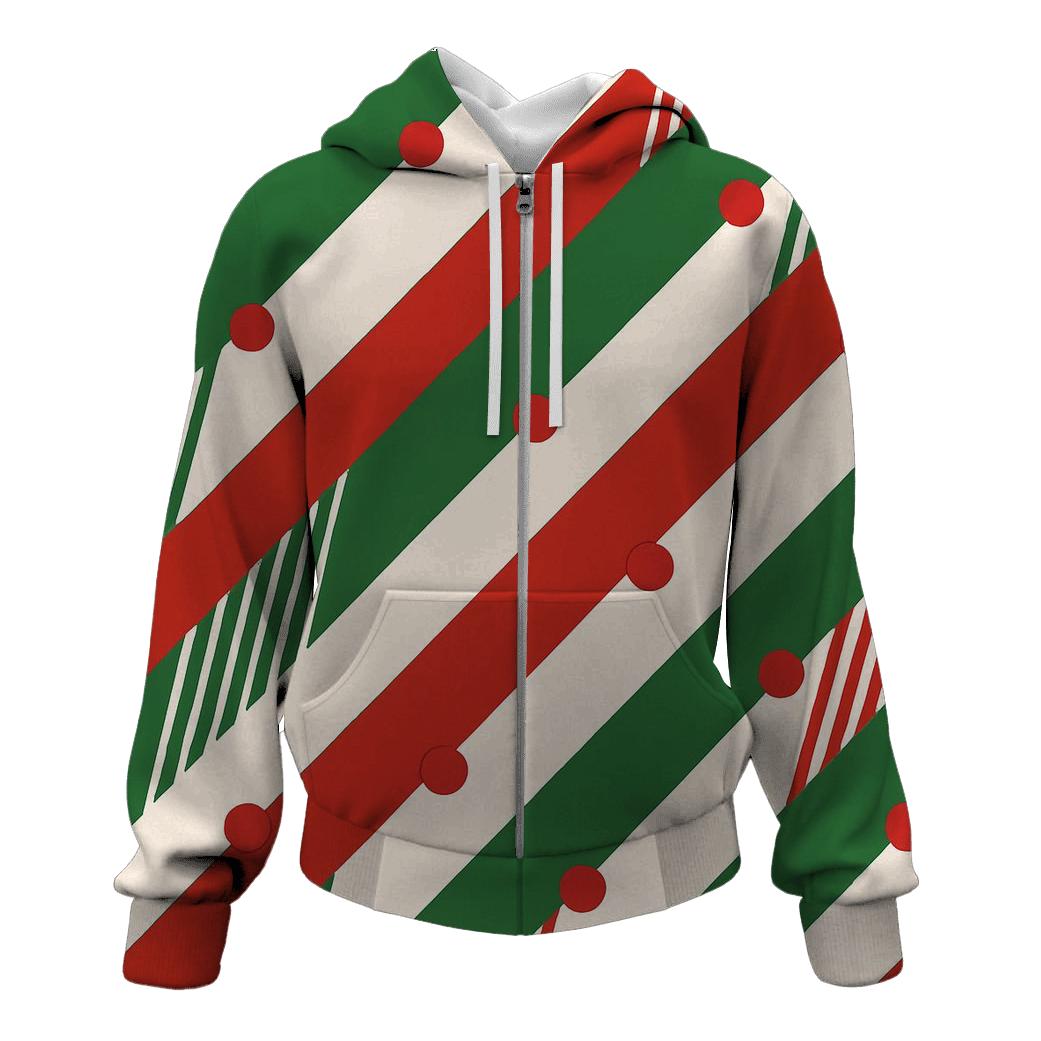 Candy Cane Wave Rhythm embroidered hoodies