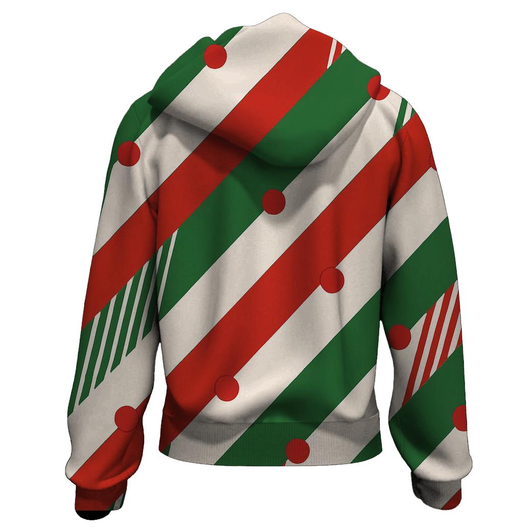 Candy Cane Wave Rhythm embroidered hoodies