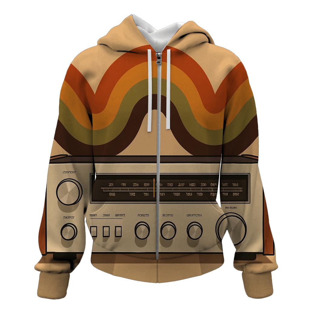 Retro Stereo Soundwaves premium hoodies