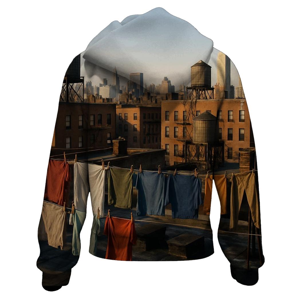 Harlem Rooftop Laundry With Uptown View pullover hoodies