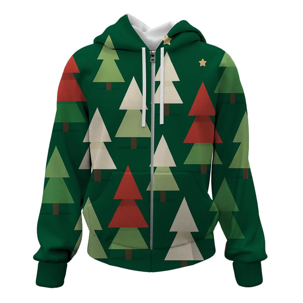 Geometric Christmas Tree Constellation embroidered hoodies