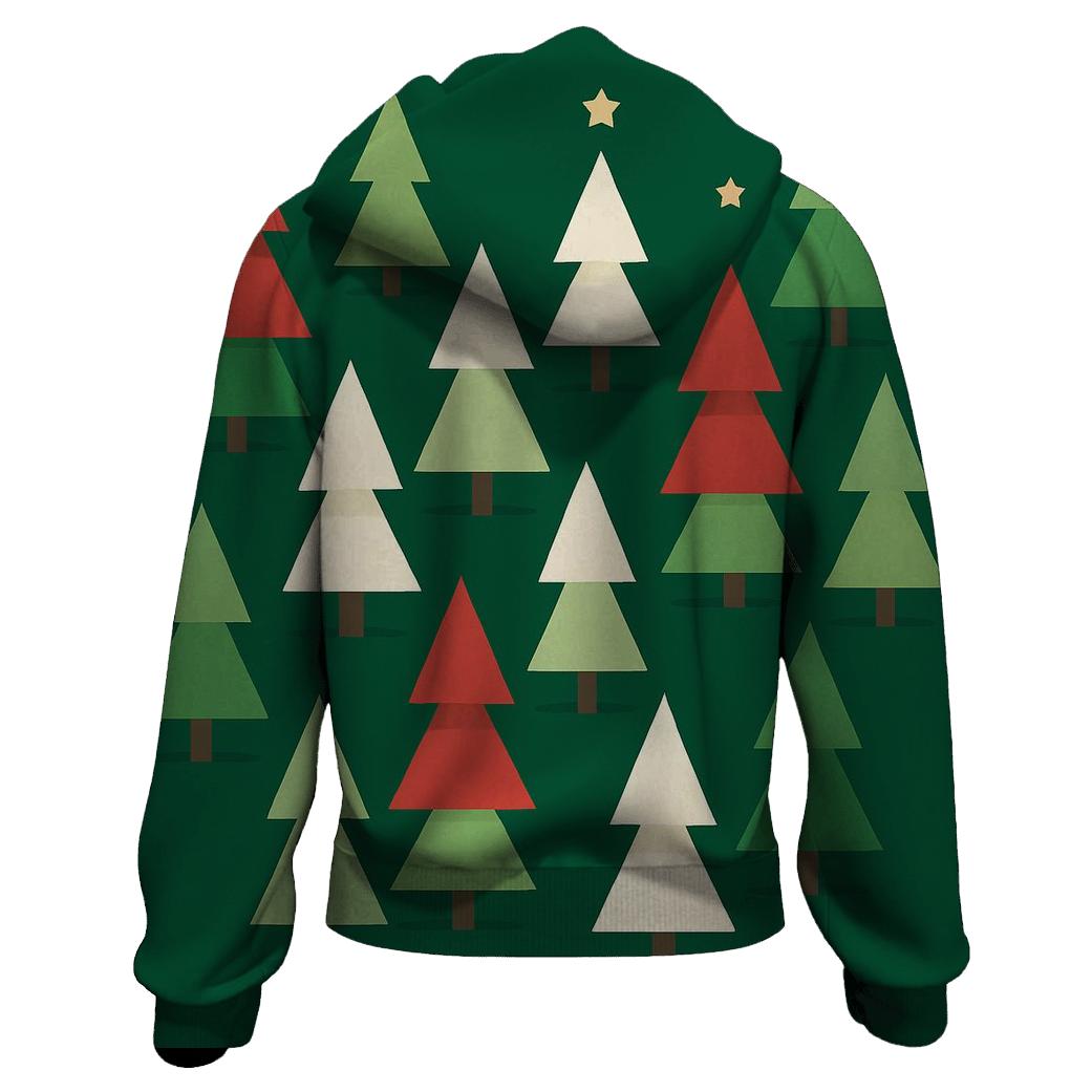 Geometric Christmas Tree Constellation embroidered hoodies