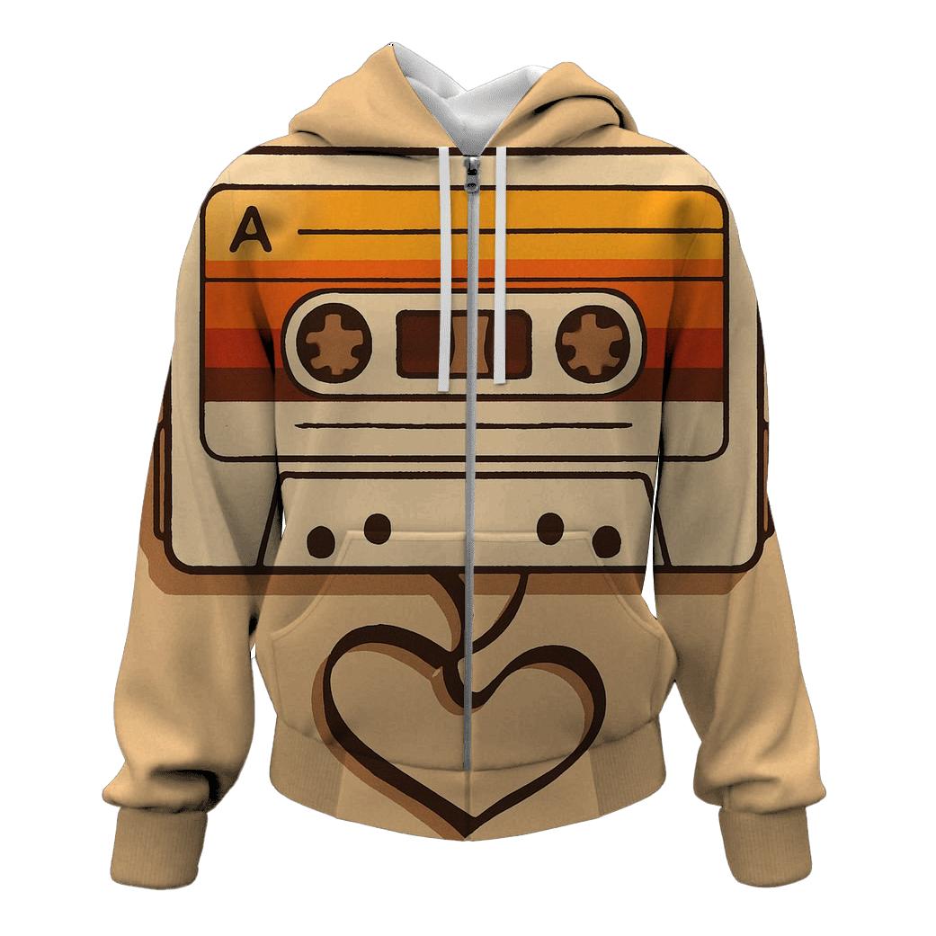 Cassette Tape Mixtape Memories printed hoodies