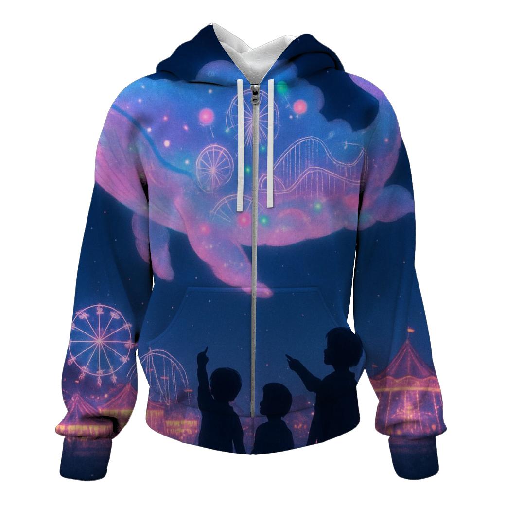 Cosmic Carnival Cloud Whale heavyweight hoodies