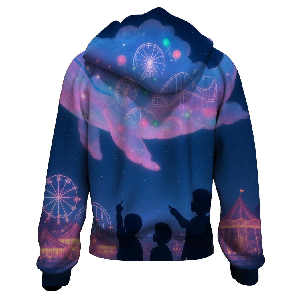 Cosmic Carnival Cloud Whale heavyweight hoodies
