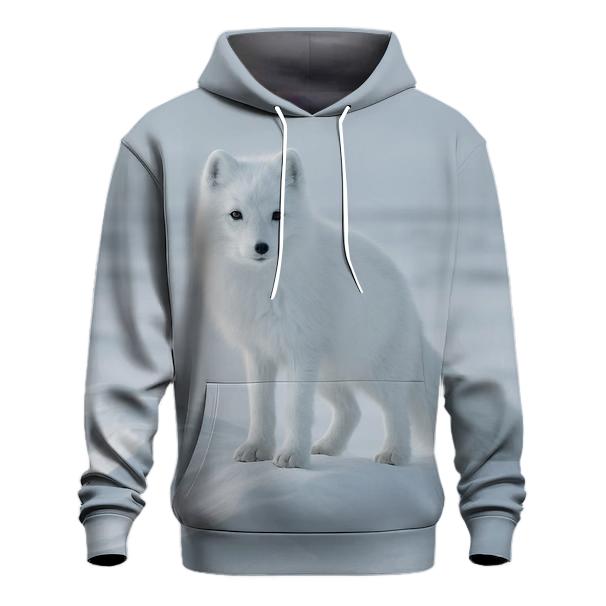 Arctic Fox On Wind Carved Snow printed hoodies