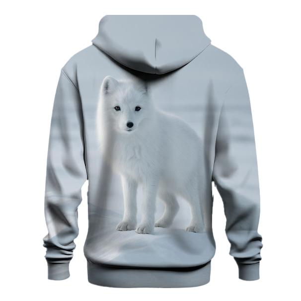 Arctic Fox On Wind Carved Snow printed hoodies