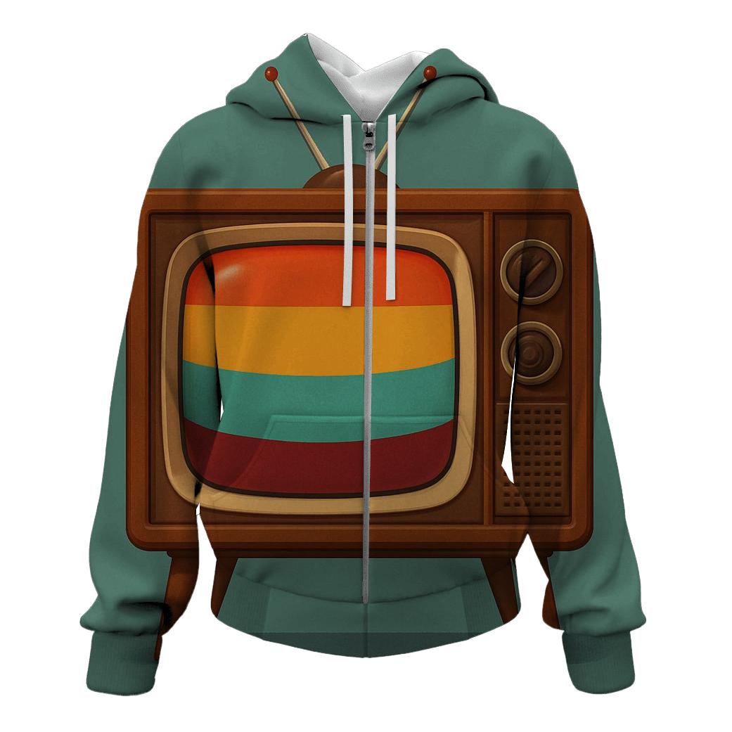 Retro Rainbow Television hoodie trends