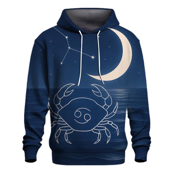 Lunar Tides Cancer Shell printed hoodies
