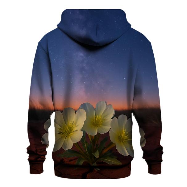 Desert Evening Primrose Under Milky Sky graphic hoodies