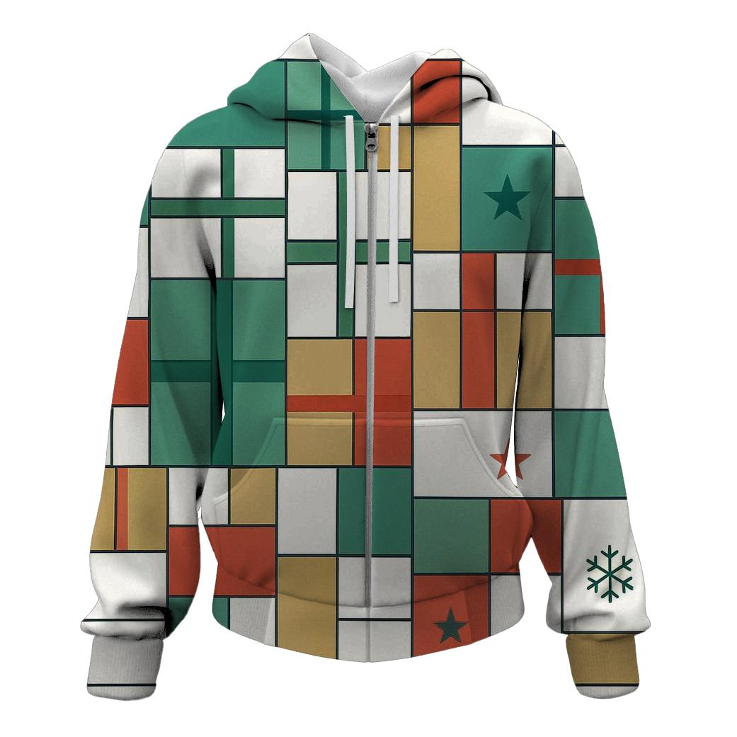 Abstract Gift Box Mosaic hoodie trends