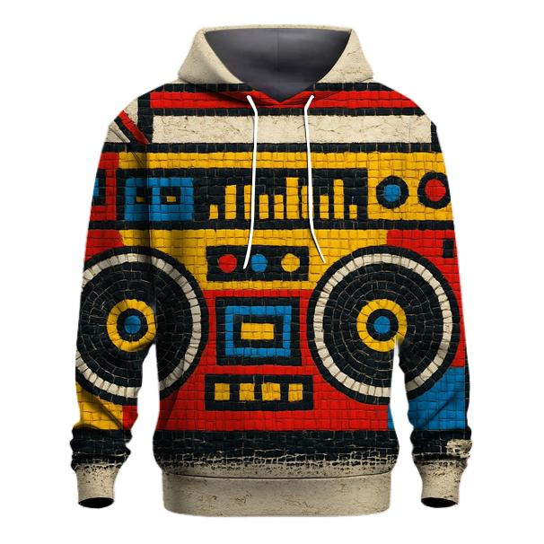 Retro Boombox Street Mosaic custom hoodies