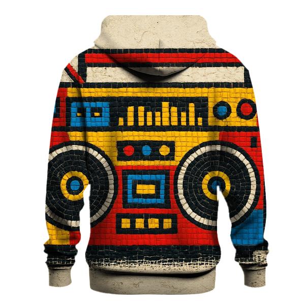 Retro Boombox Street Mosaic custom hoodies
