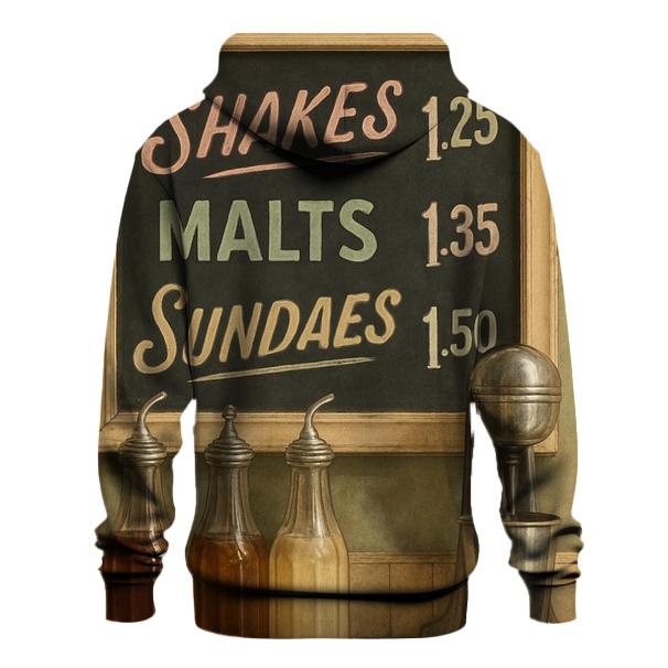 Vintage Soda Fountain Menu Board zip-up hoodies