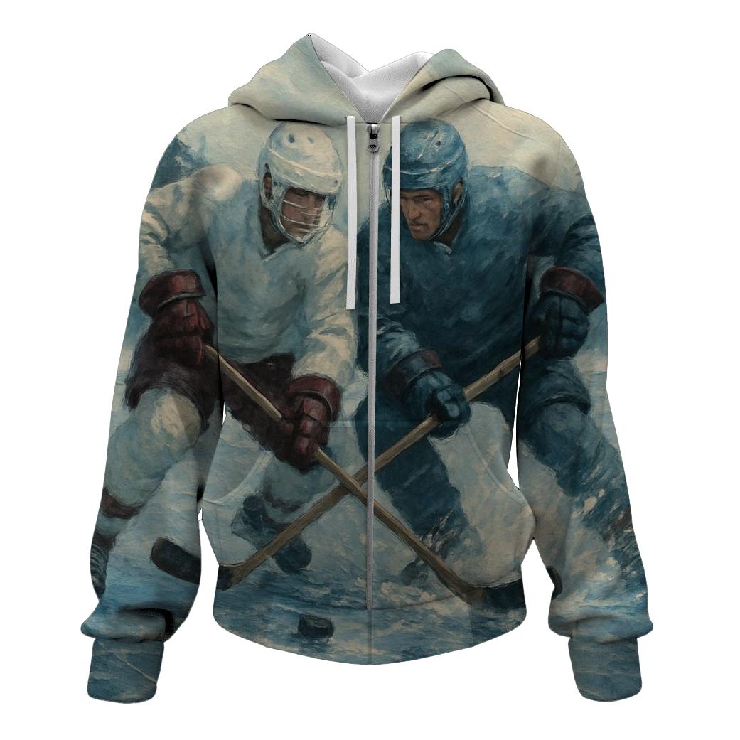Winter Ice Hockey Clash premium hoodies