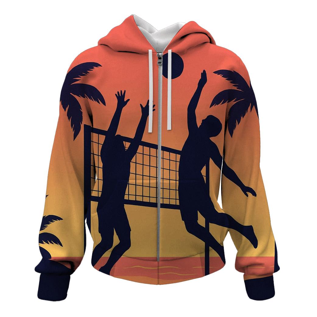 Sunset Beach Volleyball Rally hoodies fashion