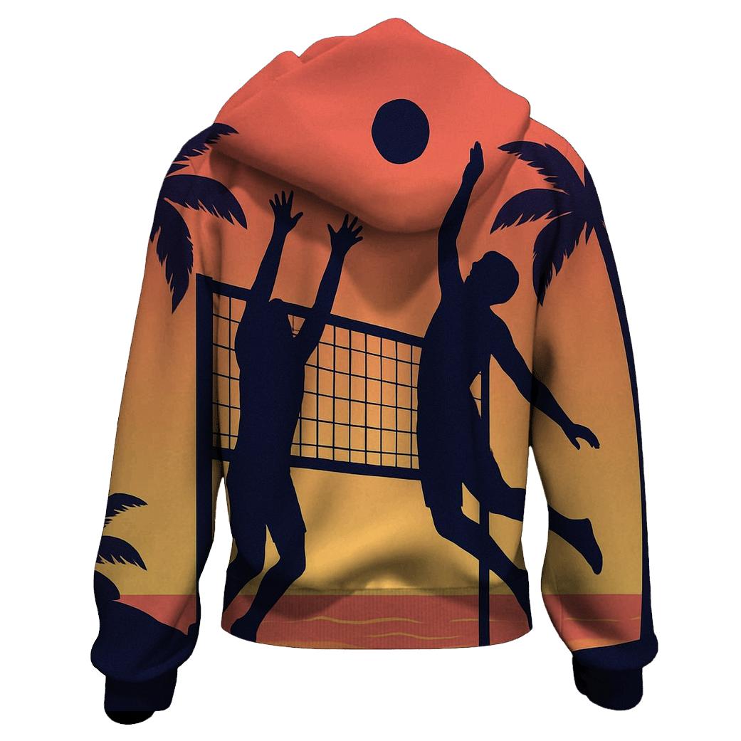 Sunset Beach Volleyball Rally hoodies fashion