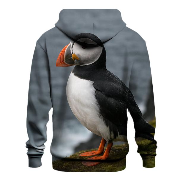 Atlantic Puffin On Sea Cliff Ledge premium hoodies