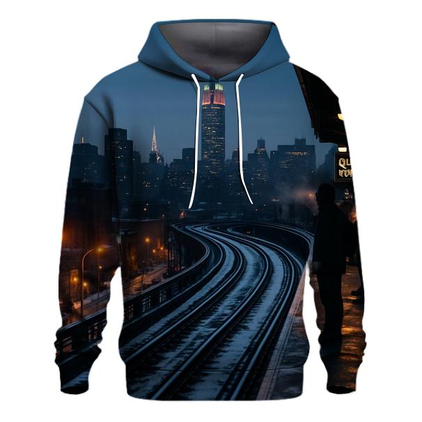 Winter Evening From Queensboro Plaza graphic hoodies