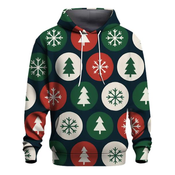 Snowflake Ornament Grid zip-up hoodies