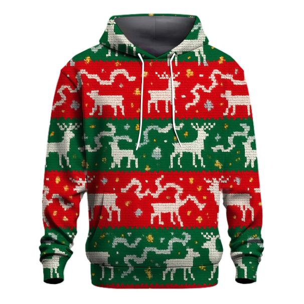 Tangled Tinsel Reindeer Stripe Design custom hoodies
