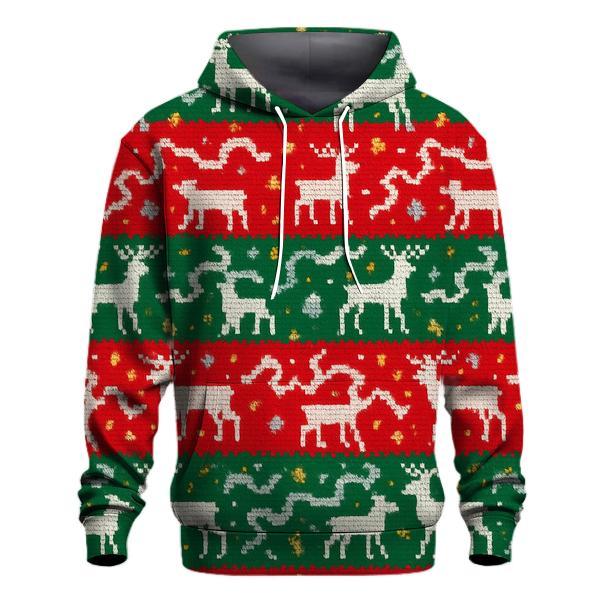 Tangled Tinsel Reindeer Stripe Design custom hoodies