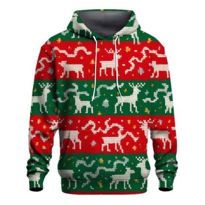 Tangled Tinsel Reindeer Stripe Design custom hoodies
