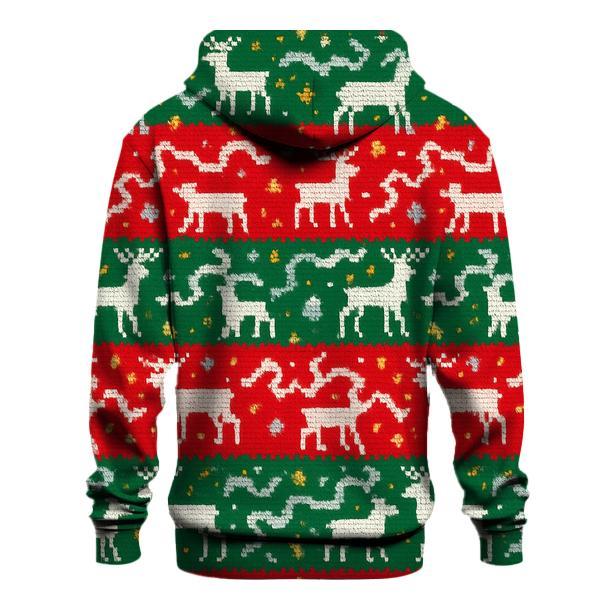 Tangled Tinsel Reindeer Stripe Design custom hoodies