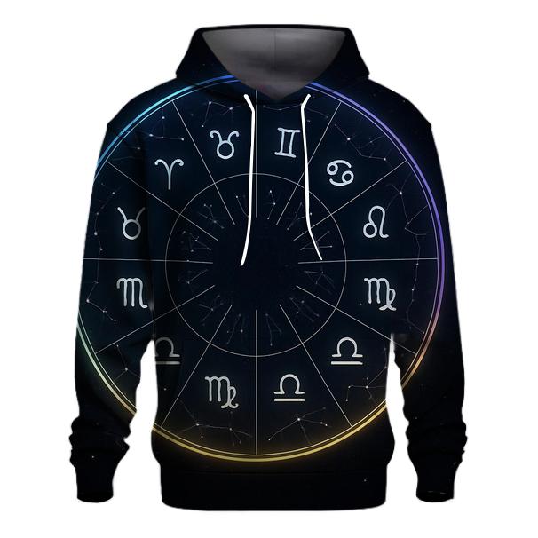 Zodiac Wheel Chromatic Orbit zip-up hoodies