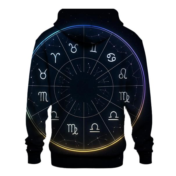 Zodiac Wheel Chromatic Orbit zip-up hoodies