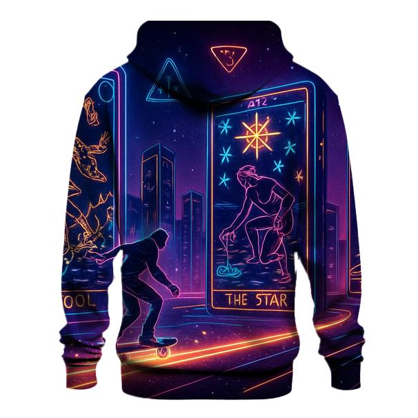 Neon Tarot Skylines embroidered hoodies