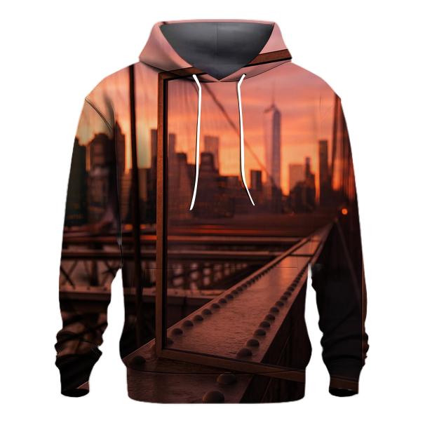 Sunset Reflections In Brooklyn Bridge Glass hoodies fashion