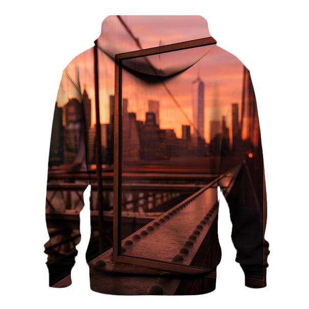 Sunset Reflections In Brooklyn Bridge Glass hoodies fashion