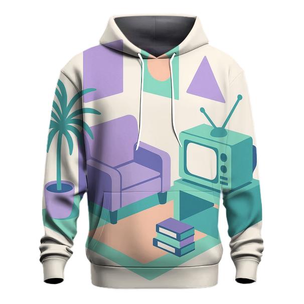 Vaporwave Library Corner printed hoodies