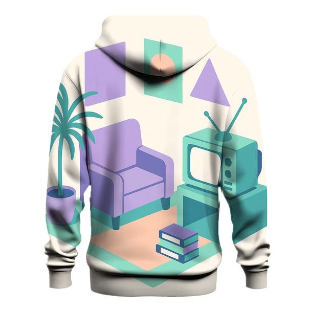 Vaporwave Library Corner printed hoodies