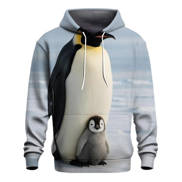 Emperor Penguin Adult With Chick premium hoodies
