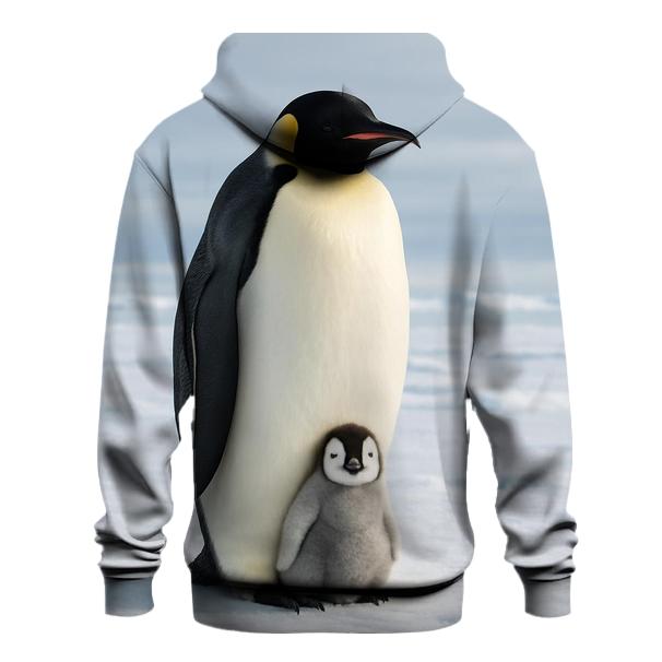 Emperor Penguin Adult With Chick premium hoodies