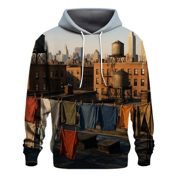 Harlem Rooftop Laundry With Uptown View heavyweight hoodies