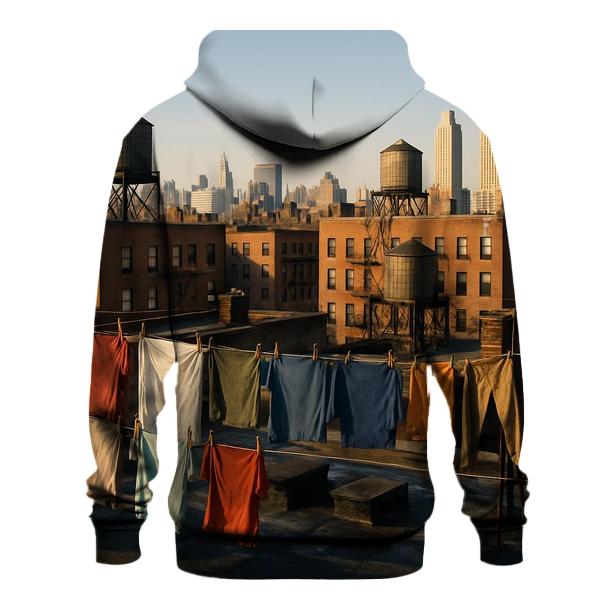 Harlem Rooftop Laundry With Uptown View heavyweight hoodies