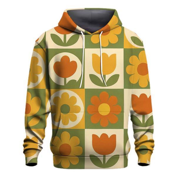 Funky Floral Wallpaper Grid lightweight hoodies