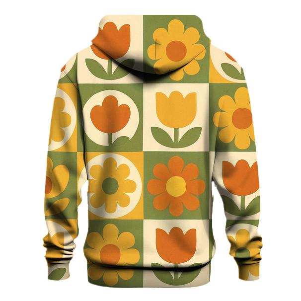 Funky Floral Wallpaper Grid lightweight hoodies