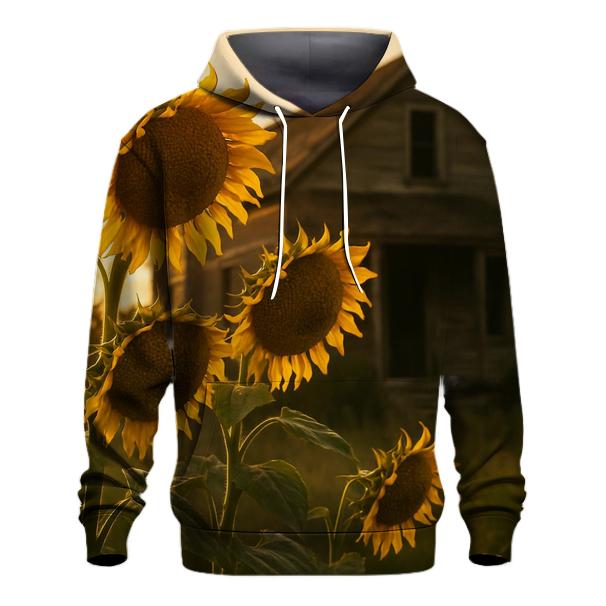 Sunflowers Against Abandoned Farmhouse hoodies fashion