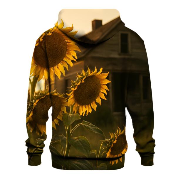Sunflowers Against Abandoned Farmhouse hoodies fashion