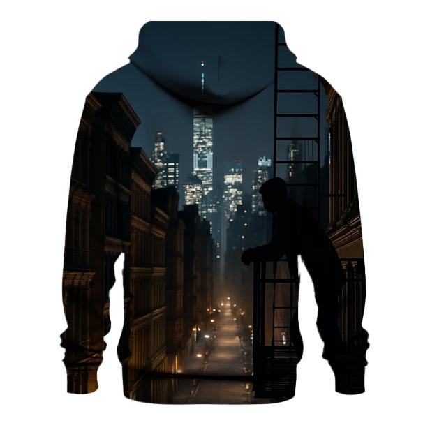 Nocturnal Skyline From A SoHo Fire Escape premium hoodies