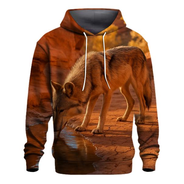 Desert Canyon Wolf At Water Hole hoodies fashion