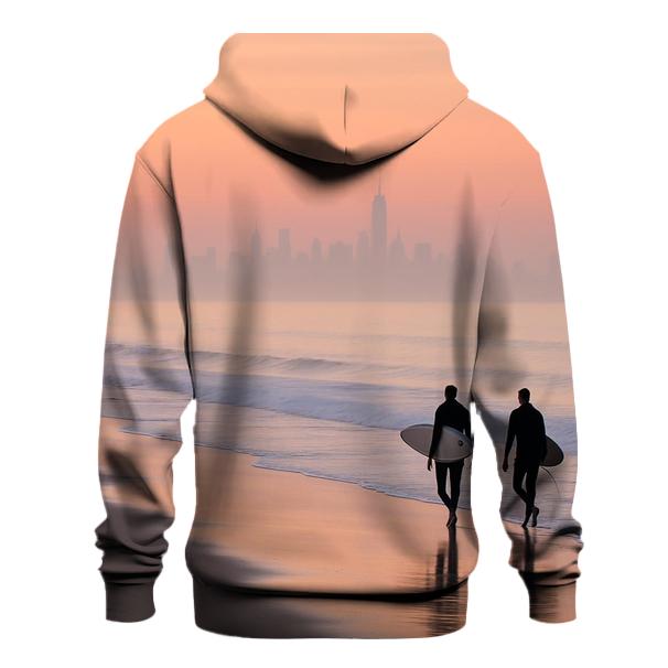 Sunrise Over Skyline From Rockaway Beach embroidered hoodies