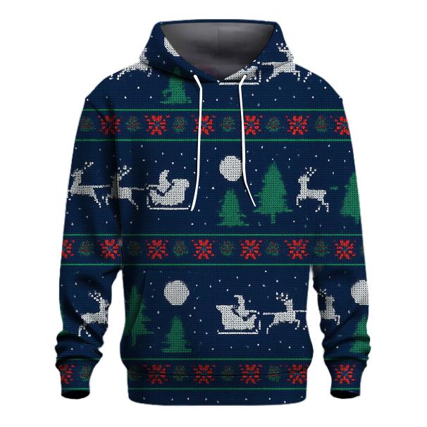 Midnight Sleigh Silhouette Bands Design lightweight hoodies