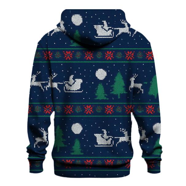 Midnight Sleigh Silhouette Bands Design lightweight hoodies