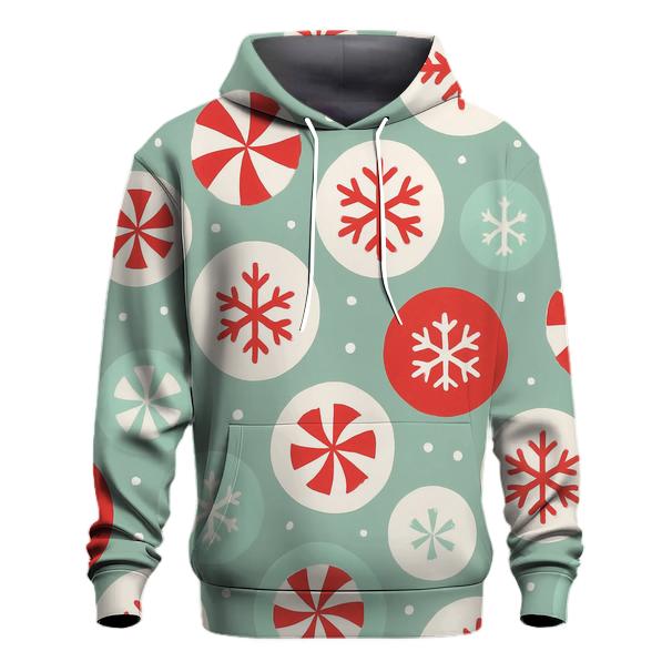 Peppermint Snowfall Circles lightweight hoodies