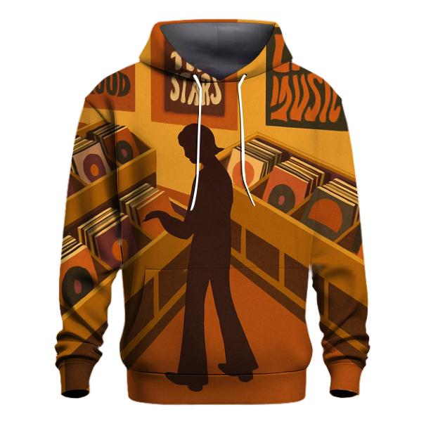 Psychedelic Record Store Aisle hoodie styles